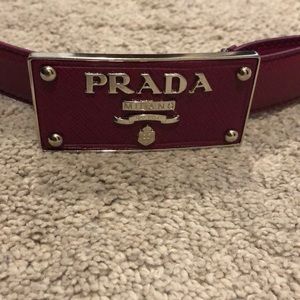 PRADA SAFFIANO LEATHER MAROON/ PURPLE BELT